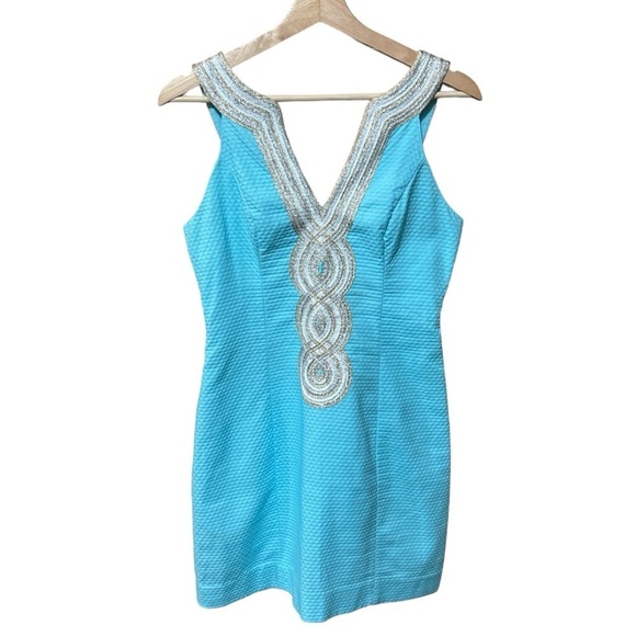 EUC - Lilly Pulitzer Valli Shift Dress - size 0 - Serene Blue - Picture 3 of 5